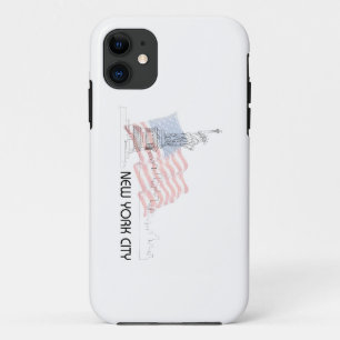 Coque iPhone 11 New York - Drapeau de la Statue de la Liberté USA