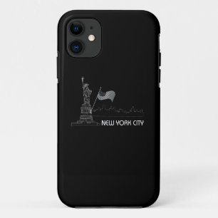 Coque iPhone 11 New York - Drapeau de la Statue de la Liberté USA