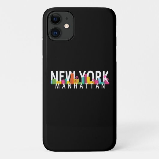 Coques Case-Mate iPhone New York Manhattan skyline avec palmiers (Dos)