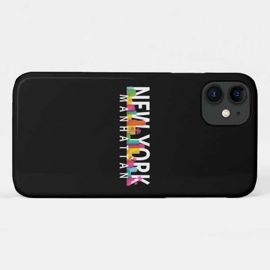 Coques Case-Mate iPhone New York Manhattan skyline avec palmiers (Dos (Horizontal))