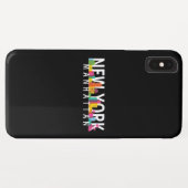 Coques Case-Mate iPhone New York Manhattan skyline avec palmiers (Dos (Horizontal))