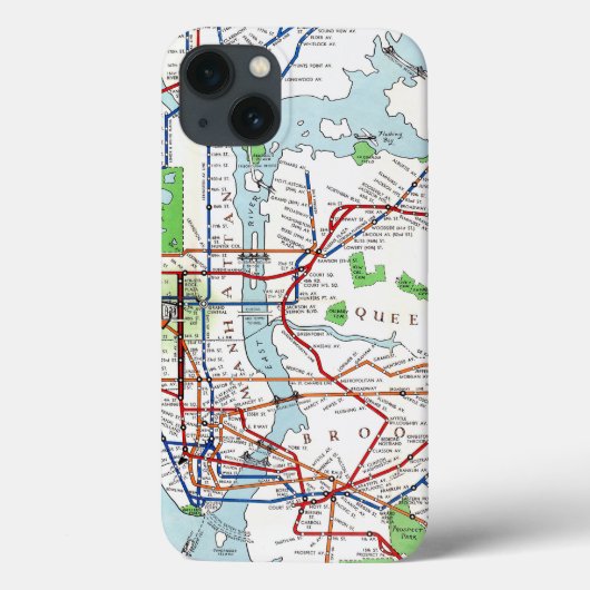 Coques Case-Mate iPhone New York: Subway Map, 1940 (Verso)