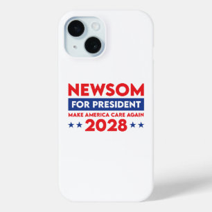 Coque Pour iPhone 15 Newsom pour le président Rendre America Care 2028