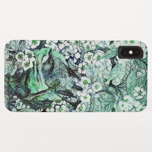 COQUES Case-Mate iPhone NID D'OISEAU, ARBRE FLEURS DE PRINTEMPS VERT BLANC (Dos (Horizontal))