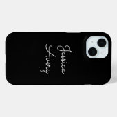 Coques Case-Mate iPhone N'importe quel nom | Cool Script blanc éditable su (Verso (horizontal))
