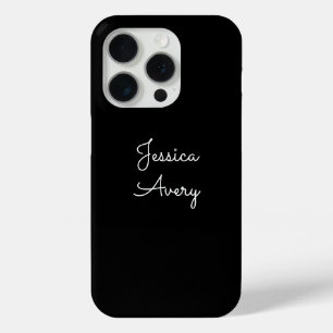 Coque iPhone 15 Pro N'importe quel nom Écriture blanche cool et modi