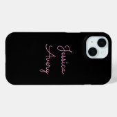 Coques Case-Mate iPhone N'importe quel nom | Superbe écriture rose éditabl (Verso (horizontal))