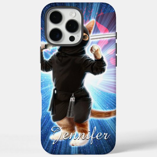 Coques Case-Mate iPhone Ninja Chat dans l'espace. (Verso)