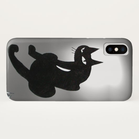 Coques Case-Mate iPhone NINJA CHAT NOIR gris blanc (Dos (Horizontal))