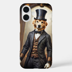 Coques iPhone 16 Noble Retriever doré en robe victorienne 