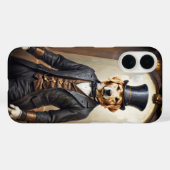 Coques Case-Mate iPhone Noble Retriever doré en robe victorienne  (Verso (horizontal))