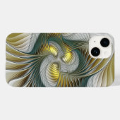 Coques Case-Mate iPhone Nobly Golden Turquoise Imaginaire Fractal Art (Verso (horizontal))