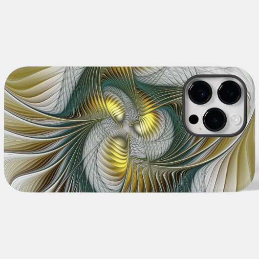 Coques Case-Mate iPhone Nobly Golden Turquoise Imaginaire Fractal Art (Verso (horizontal))