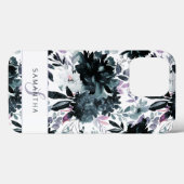 Coques Case-Mate iPhone Nocturne Floral Aquarelle marine Monogramme person (Verso (horizontal))