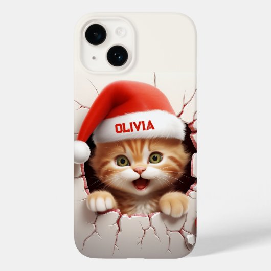 Coques Case-Mate iPhone Noël à Kitten 3D (Verso)