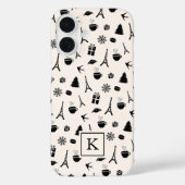 Coques Case-Mate iPhone Noël à Paris | Monogramme (Verso)