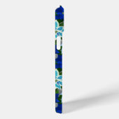 Coques Case-Mate iPhone Noël bleu Poinsettia (Verso / Droite)