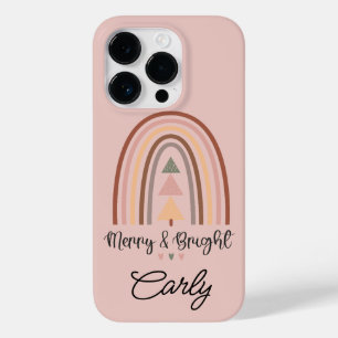 Coque Pour iPhone 14 Pro Noël Boho Rose