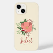 Coques Case-Mate iPhone Noël Botanique Nom personnalisé (Verso)