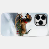 Coques Case-Mate iPhone Noël Dachshund neige hiver (Verso (horizontal))