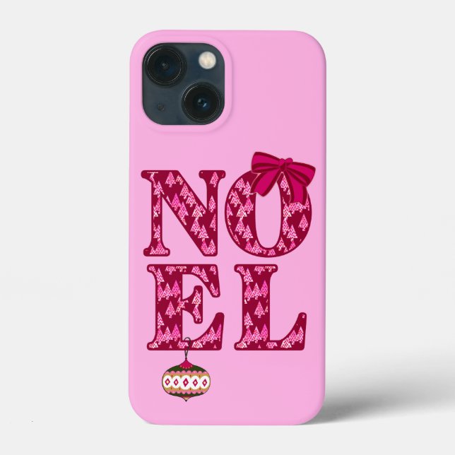 Coques Case-Mate iPhone NOEL dans un Motif d'arbre de Noël en Bourgogne (Verso)