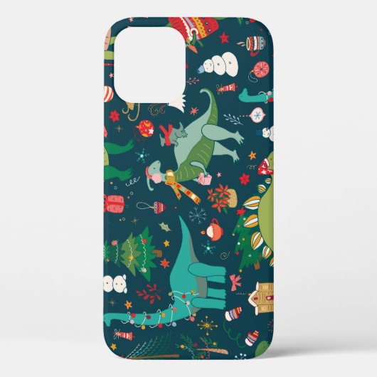 Coques Case-Mate iPhone Noël de Dinosaur : Bonne année (Verso)