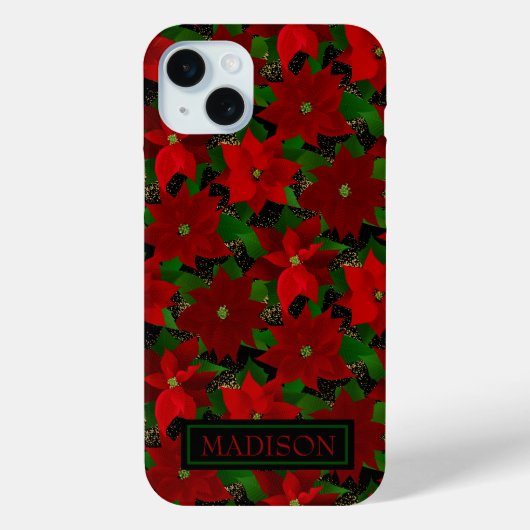 Coques Case-Mate iPhone Noël des Poinsettias rouges (Verso)