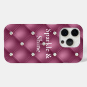 Coques Case-Mate iPhone Noël des touffes en diamant rose Berry (Verso (horizontal))