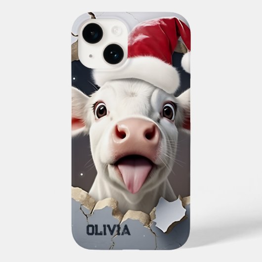 Coques Case-Mate iPhone Noël du veau en 3D (Verso)