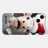 Coques Case-Mate iPhone Noël du veau en 3D (Verso (horizontal))
