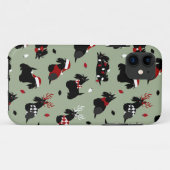 Coques Case-Mate iPhone Noël écossais Terrier vert (Dos (Horizontal))