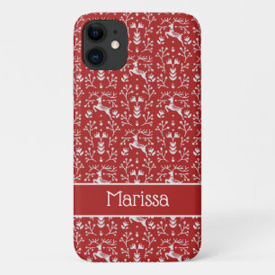 Case-Mate iPhone Case Noël floral des rennes blancs scandinaves