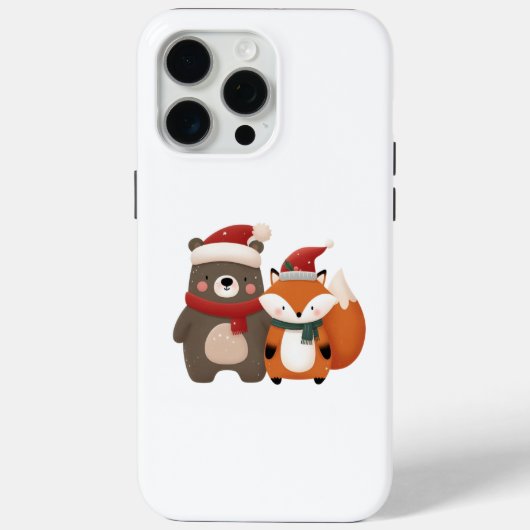 Coques Case-Mate iPhone Noël/hiver Mignonne Ours et renard (Verso)