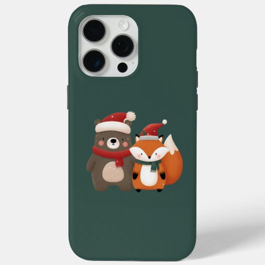Coques Case-Mate iPhone Noël/hiver Mignonne Ours et renard (Verso)