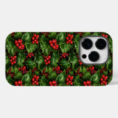Coques Case-Mate iPhone Noël Holly Feuilles Et Red Berries Motif (Verso (horizontal))