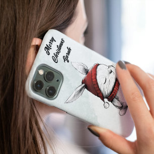 Coques iPhone 16 Noël mignon lapin Casquette rouge