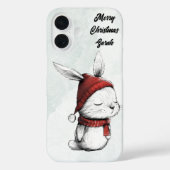 Coques Case-Mate iPhone Noël mignon lapin Casquette rouge (Verso)