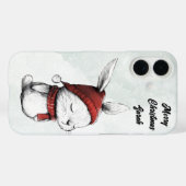 Coques Case-Mate iPhone Noël mignon lapin Casquette rouge (Verso (horizontal))