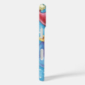 Coques Case-Mate iPhone Noël mignon, le Père Noël sur Snowball avec jouets (Verso / Droite)