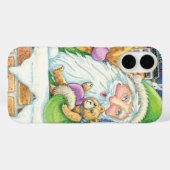 Coques Case-Mate iPhone Noël mignon, Père Noël à Chimney avec jouets (Verso (horizontal))