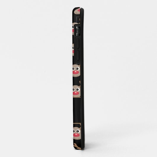 Coques Case-Mate iPhone Noël Noir Monogramme mignon Motif Reindeer (Dos/Gauche)