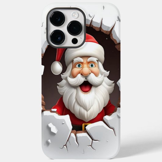 Coques Case-Mate iPhone Noël Père Noël 3D (Verso)