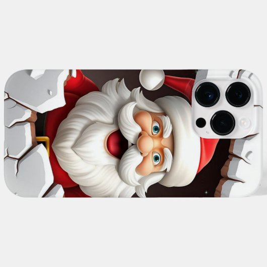 Coques Case-Mate iPhone Noël Père Noël 3D (Verso (horizontal))