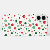 Coques Case-Mate iPhone Noël points rouges blancs verts (Verso (horizontal))