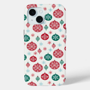 Coque Pour iPhone 15 Noël Red Green Bells Baubles Flèche de neige