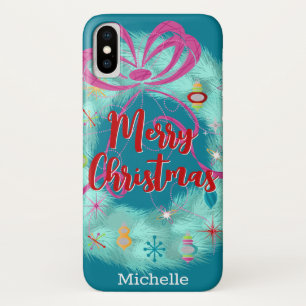 Case-Mate iPhone Case Noël rétro turquoise Wreath