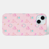 Coques Case-Mate iPhone Noël Rose Coquette Bow Motif Sans Couture (Verso (horizontal))