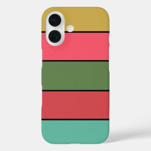 Coques iPhone 16 Noël Rouge or couleur verte sur papier d'aquarelle