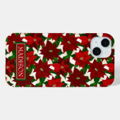 Coques Case-Mate iPhone Noël Rouge Poinsettia (Verso (horizontal))