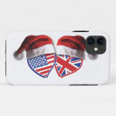 Coques Case-Mate iPhone Noël Royaume-Uni USA Chauffages patriotiques (Dos (Horizontal))